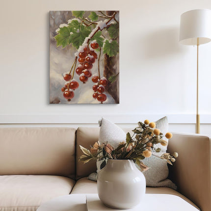 Red Currants in Snow Original Canvas