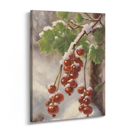 Red Currants in Snow Original Canvas