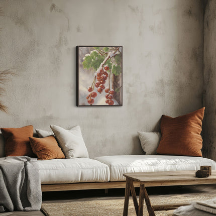 Red Currants in Snow Original Canvas