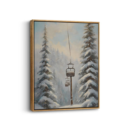 Alpine Chairlift Winter Canvas