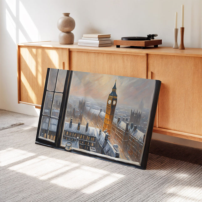 London Big Ben Winter View Canvas