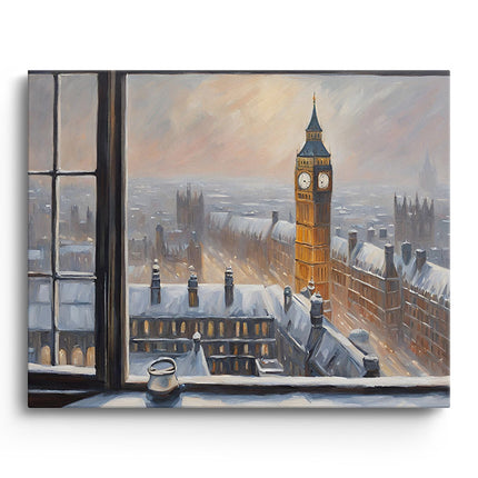 London Big Ben Winter View Canvas