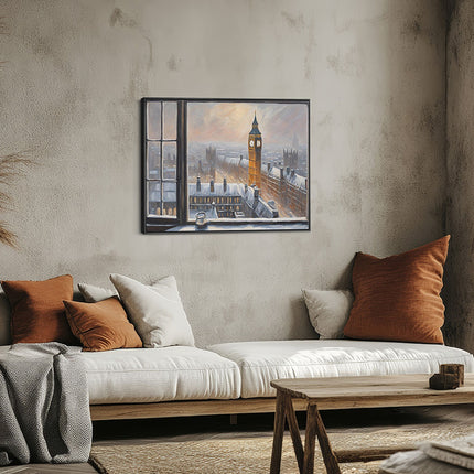 London Big Ben Winter View Canvas