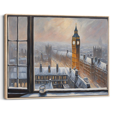 London Big Ben Winter View Canvas