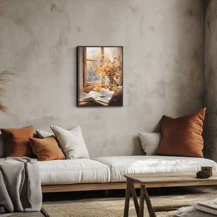 Morning Light by the Window Cozy Still Life Canvas