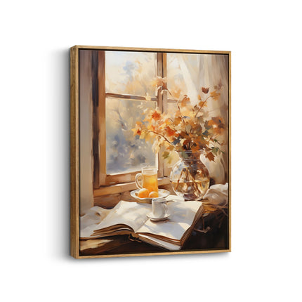 Morning Light by the Window Cozy Still Life Canvas
