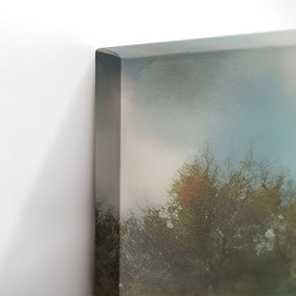 Misty Wildflower Meadow Landscape Canvas