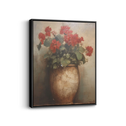 Golden Vase with Autumn Blooms Still Life Canvas