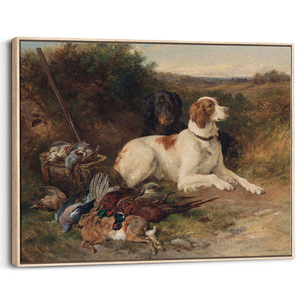 Vintage Hunting Dogs & Game Still Life Canvas