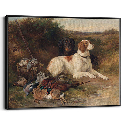 Vintage Hunting Dogs & Game Still Life Canvas