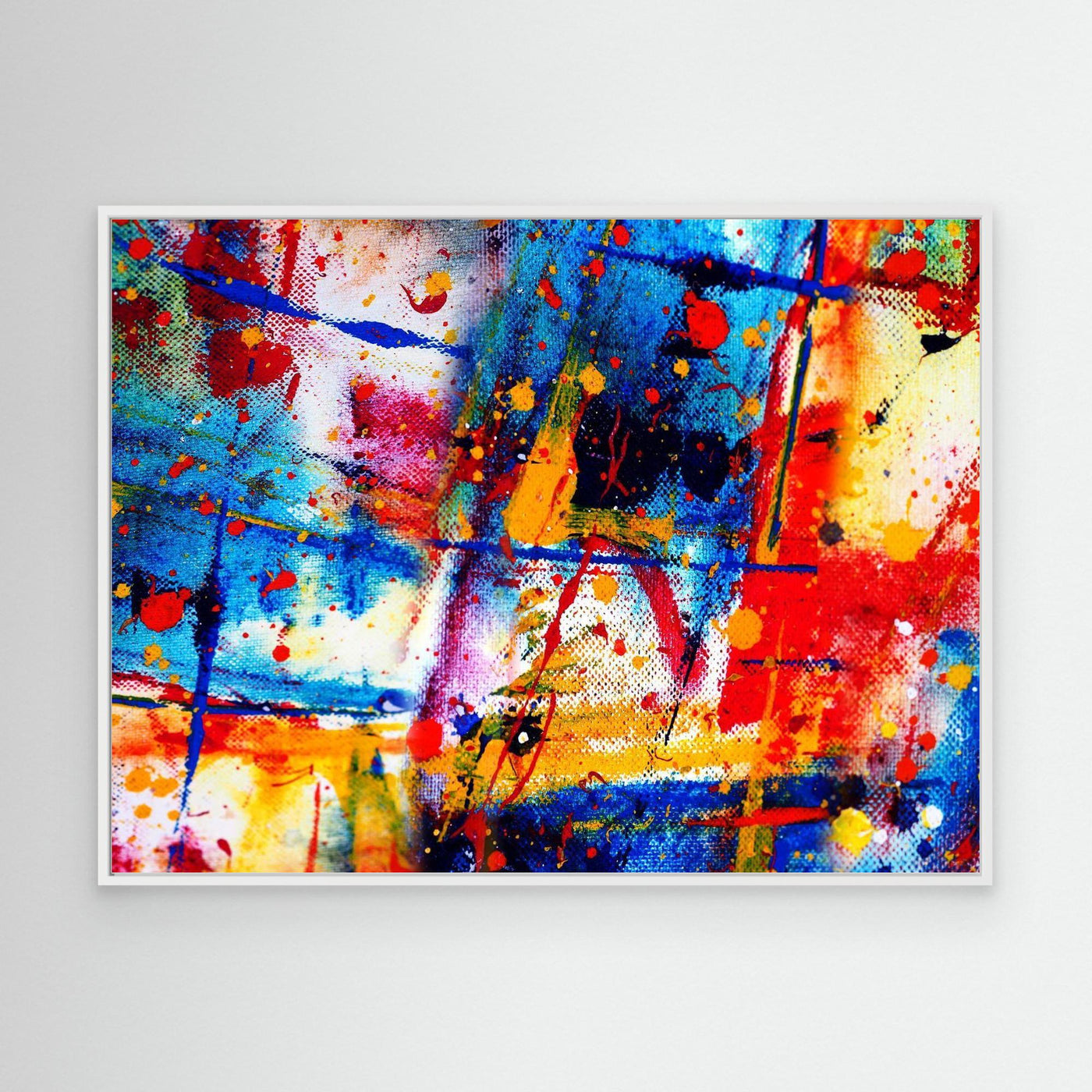 Artistic Chaos | Splash of Colors Abstract Framed Canvas Masterpiece
