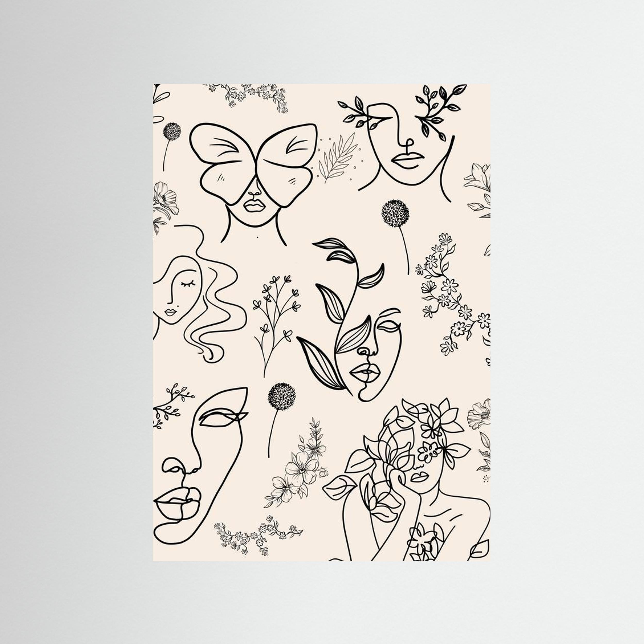 Botanical Faces Line