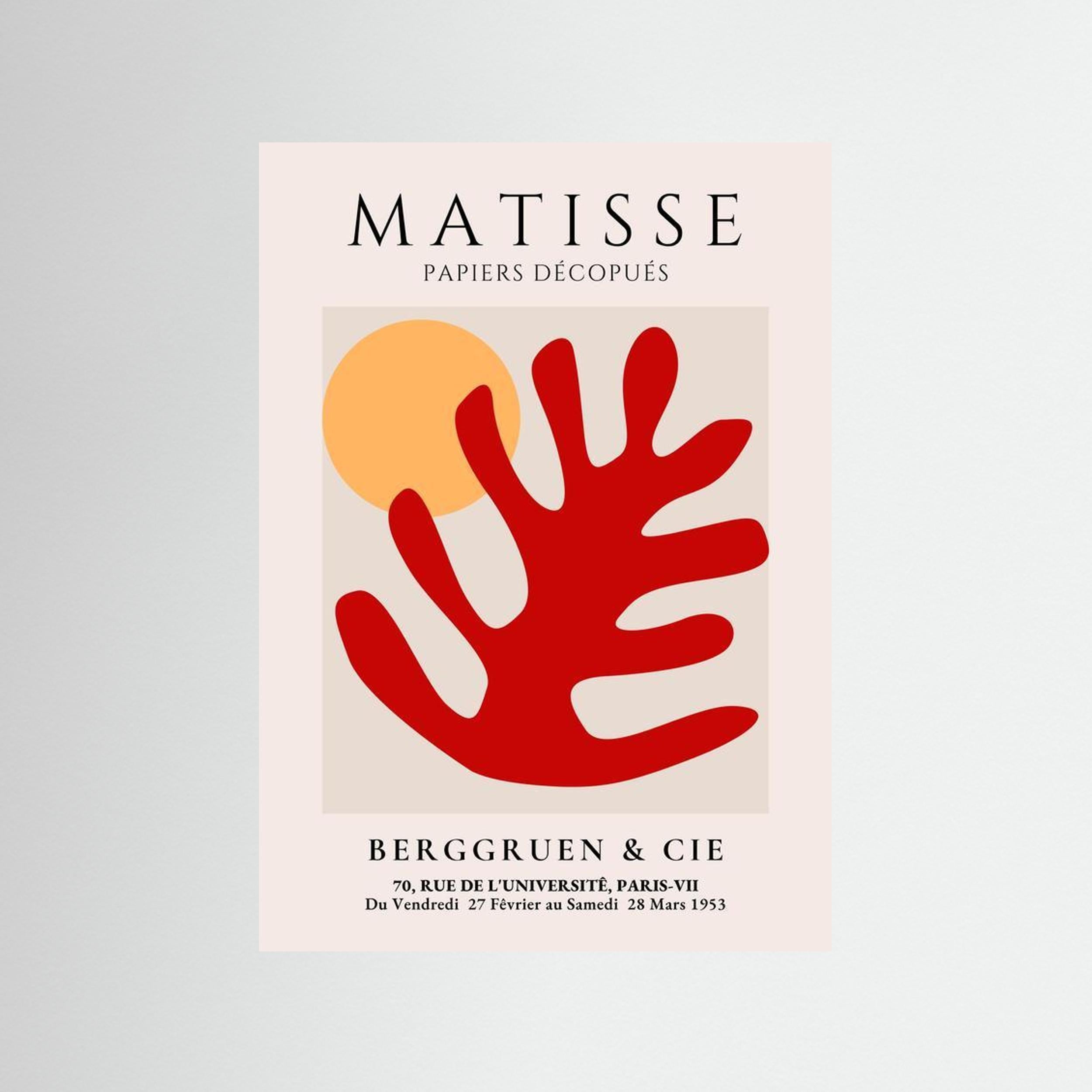 “Papiers Découpés” Red Coral Leaf & Sun 