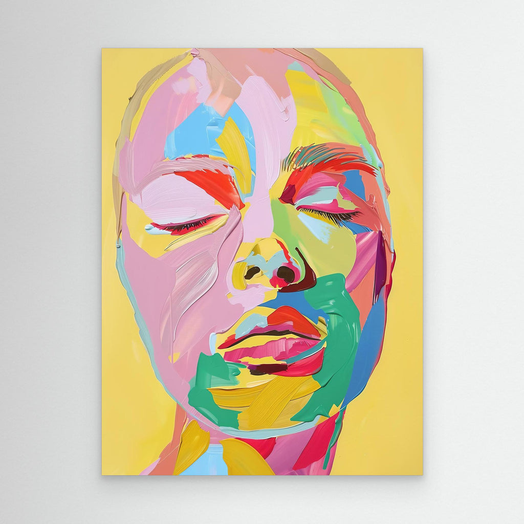 Vivid Reverie | Bold Color-Flooded Portrait Framed Wall Canvas