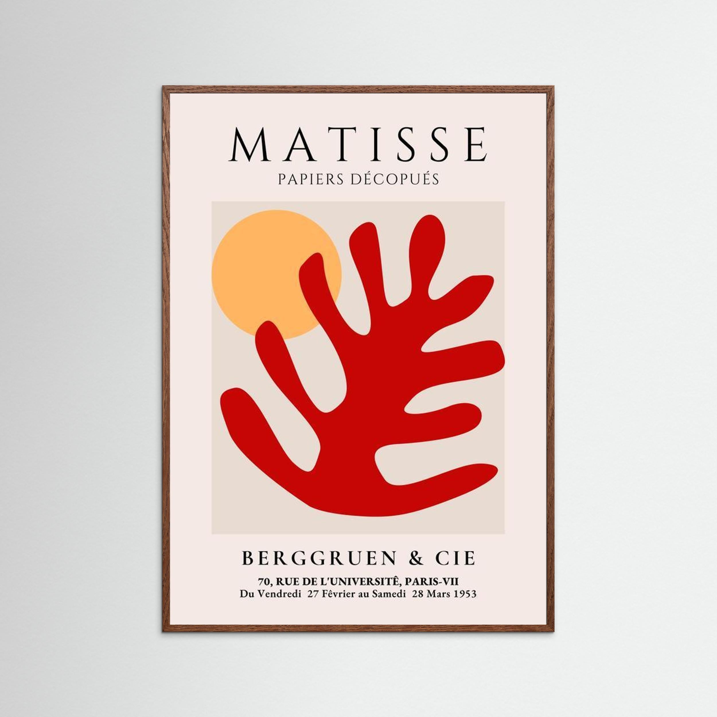 “Papiers Découpés” Red Coral Leaf & Sun 