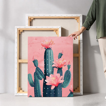 Blooming Cactus Botanical Canvas
