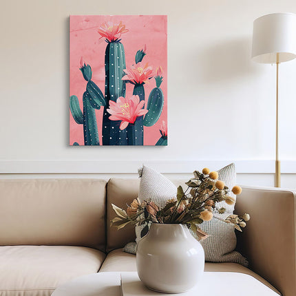 Blooming Cactus Botanical Canvas