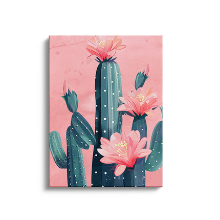 Blooming Cactus Botanical Canvas