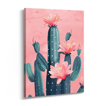 Blooming Cactus Botanical Canvas