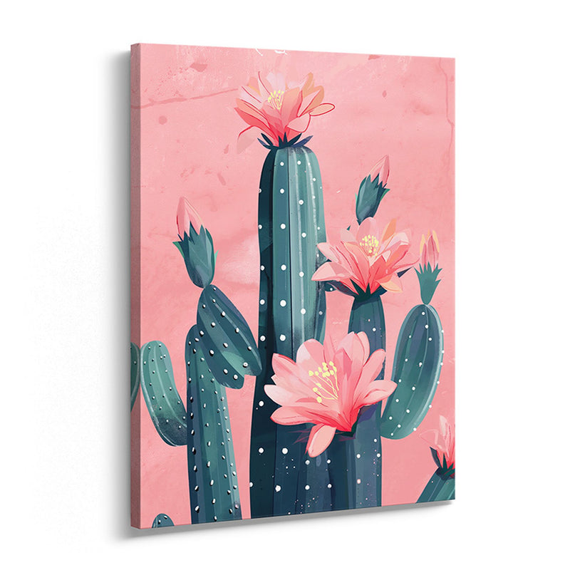 Blooming Cactus Botanical Canvas