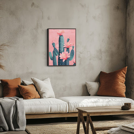 Blooming Cactus Botanical Canvas