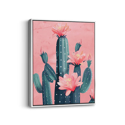 Blooming Cactus Botanical Canvas