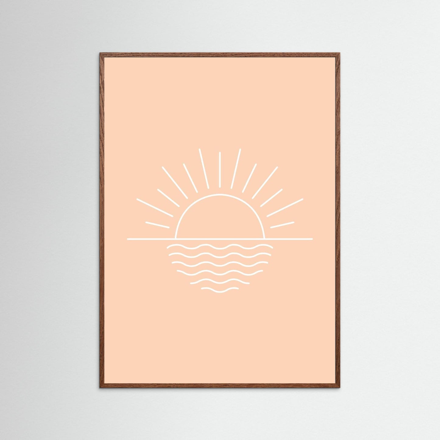 Minimal Sunrise Over Waves