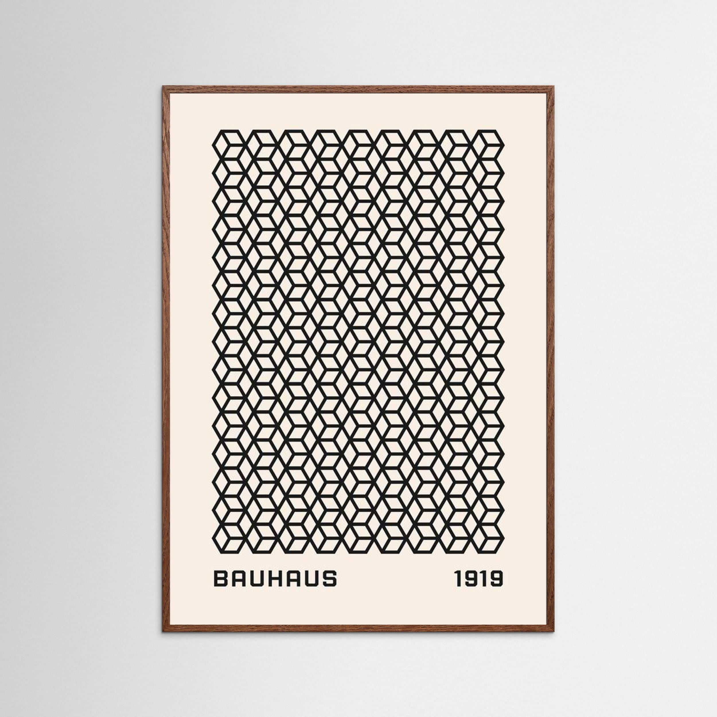 Bauhaus 1919 Geometric Cube Pattern