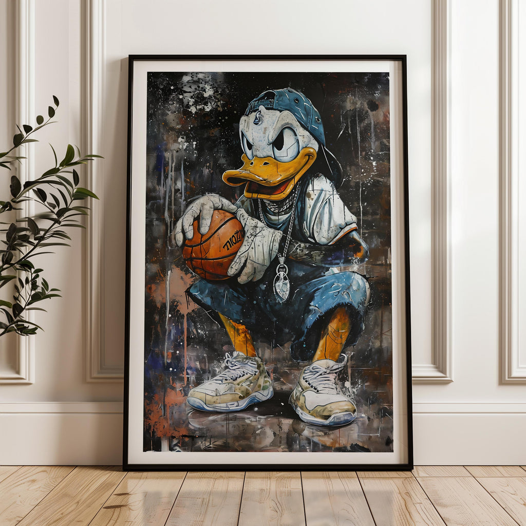hoops king sports poster framed bedroom decor