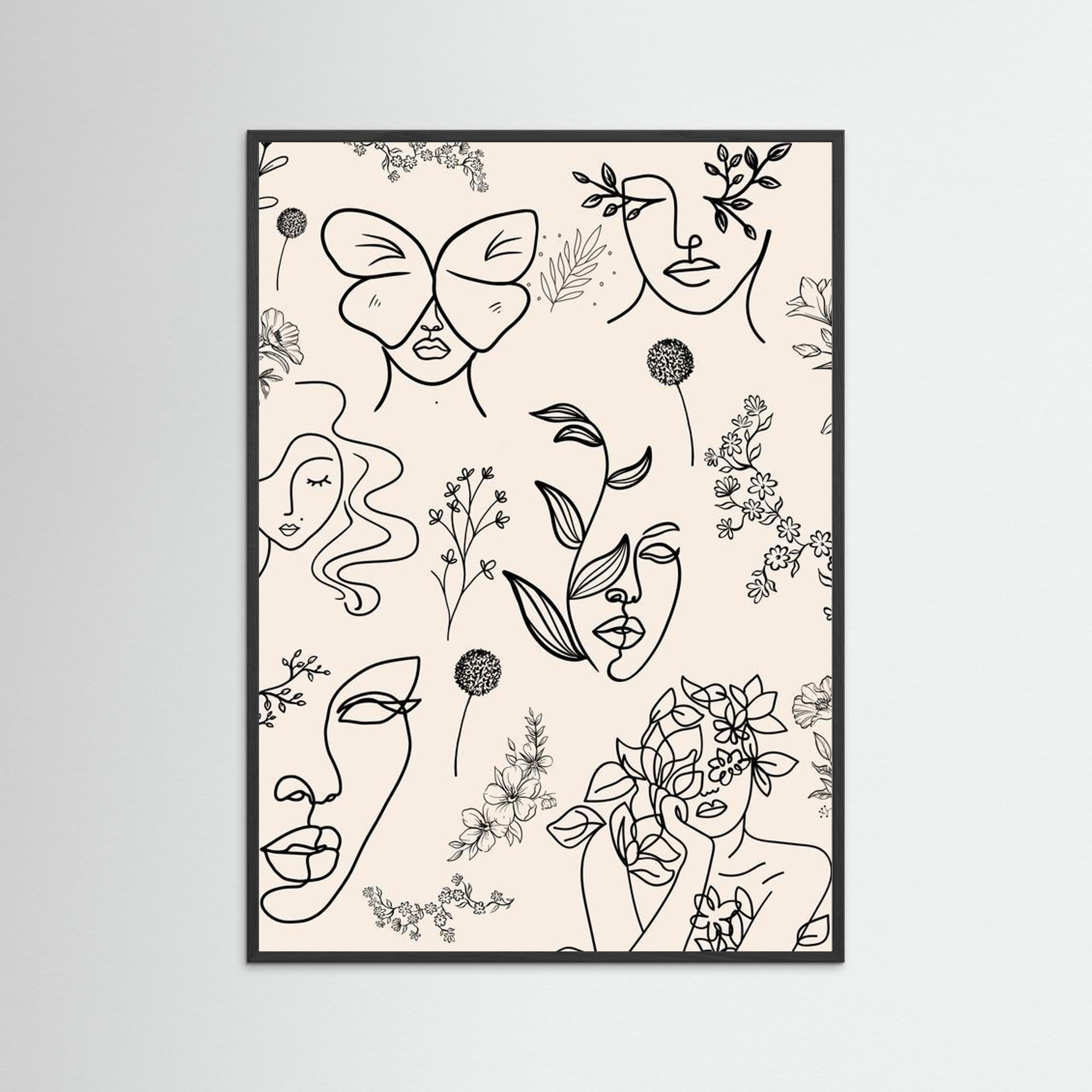 Botanical Faces Line