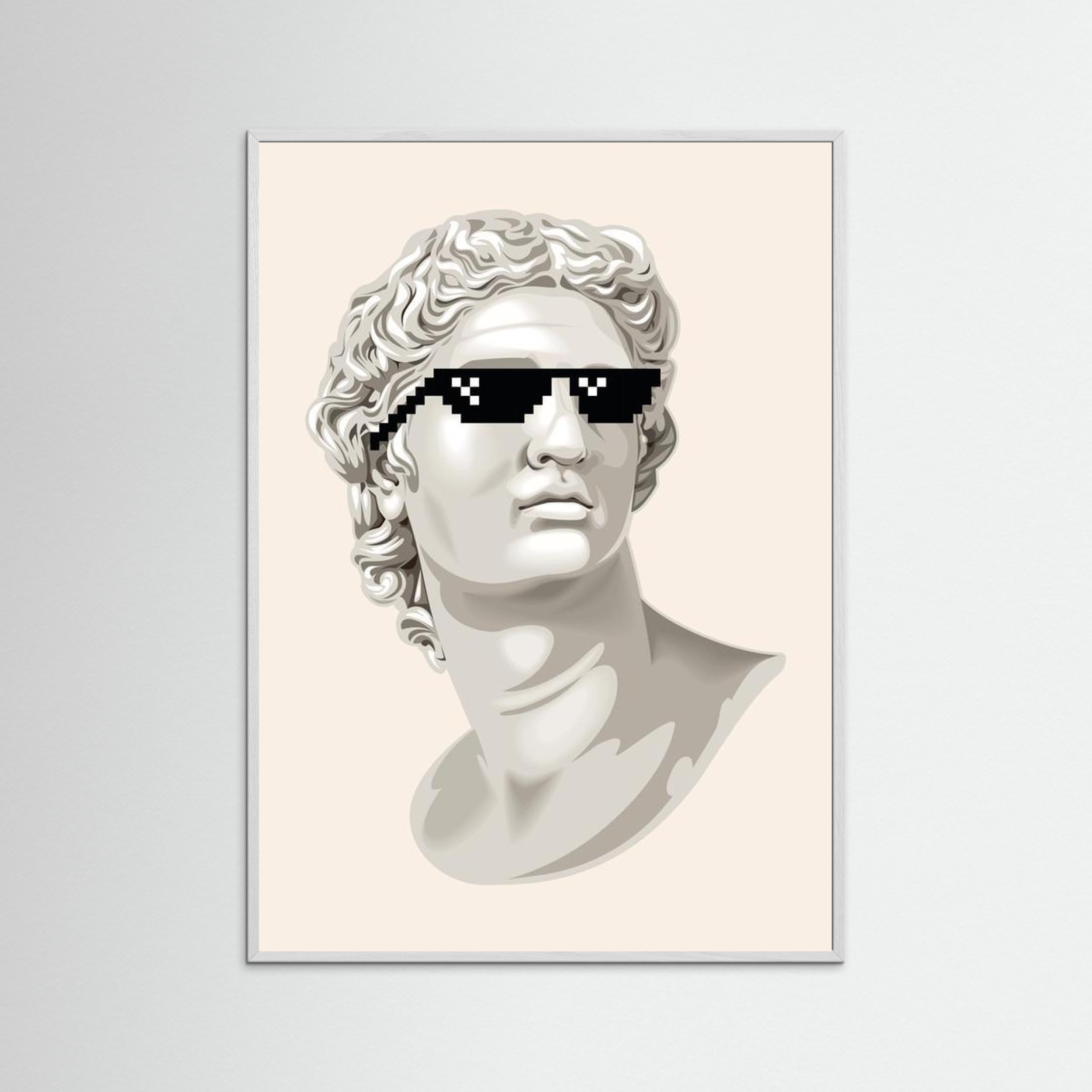 Classical Bust with Pixel Sunglasses 