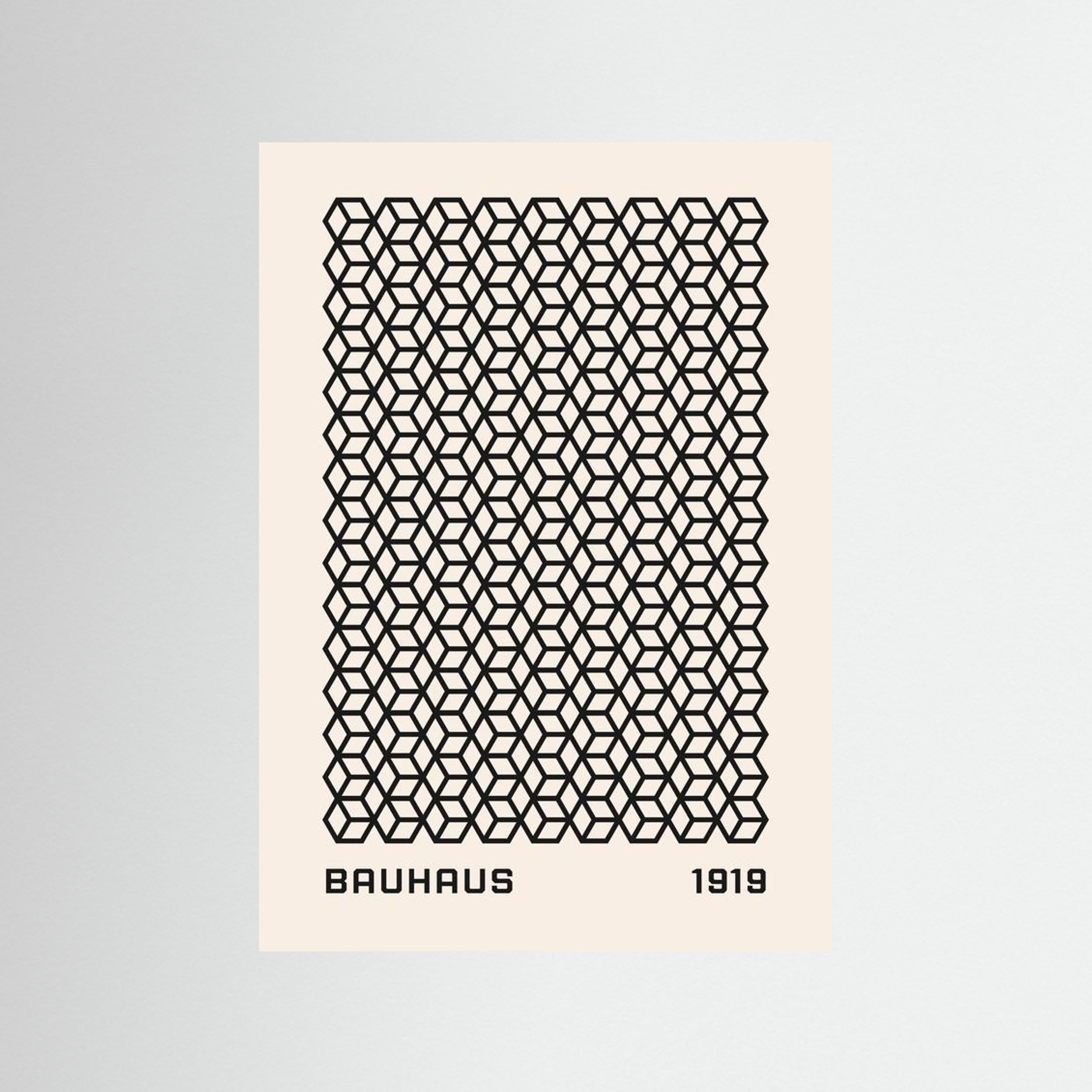 Bauhaus 1919 Geometric Cube Pattern