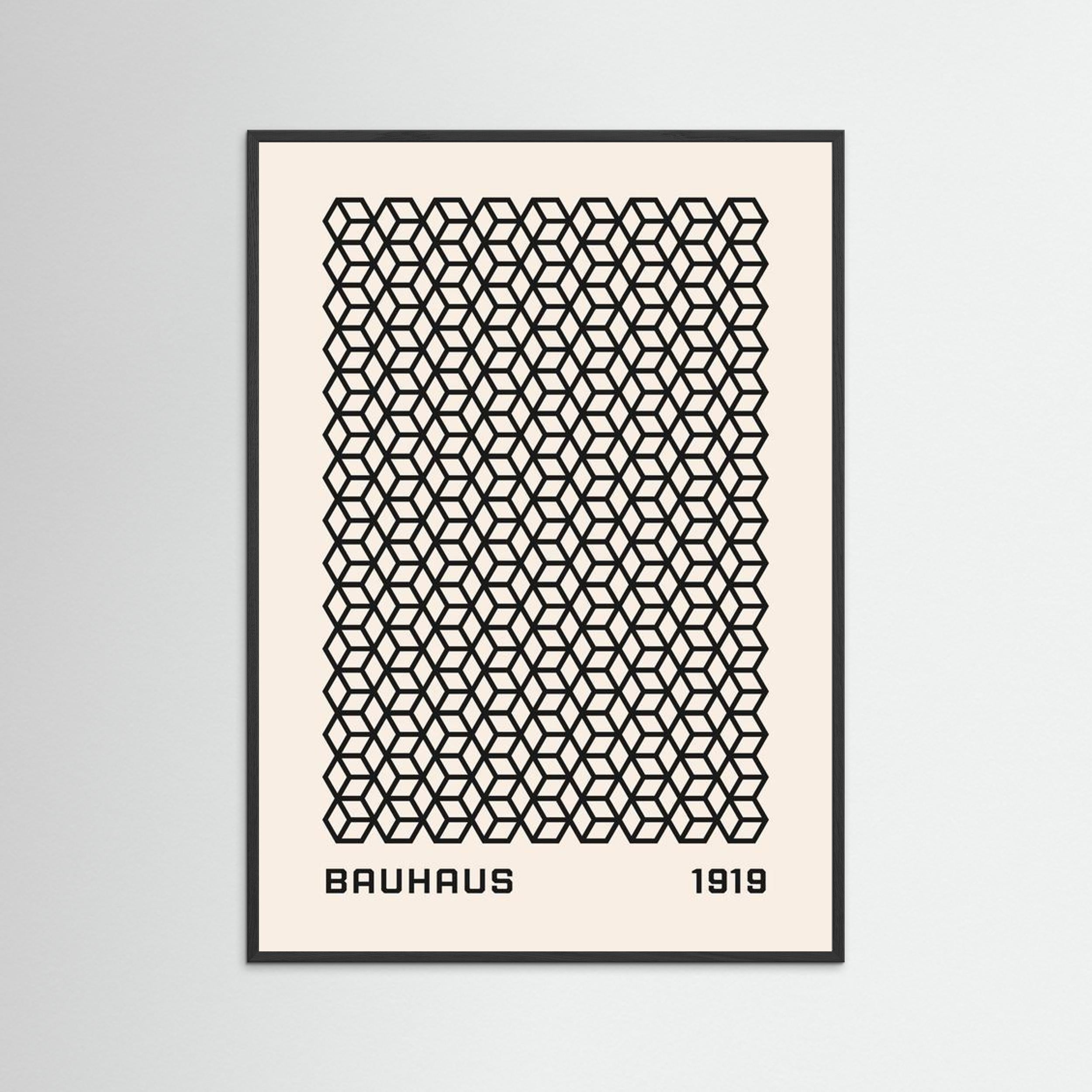 Bauhaus 1919 Geometric Cube Pattern