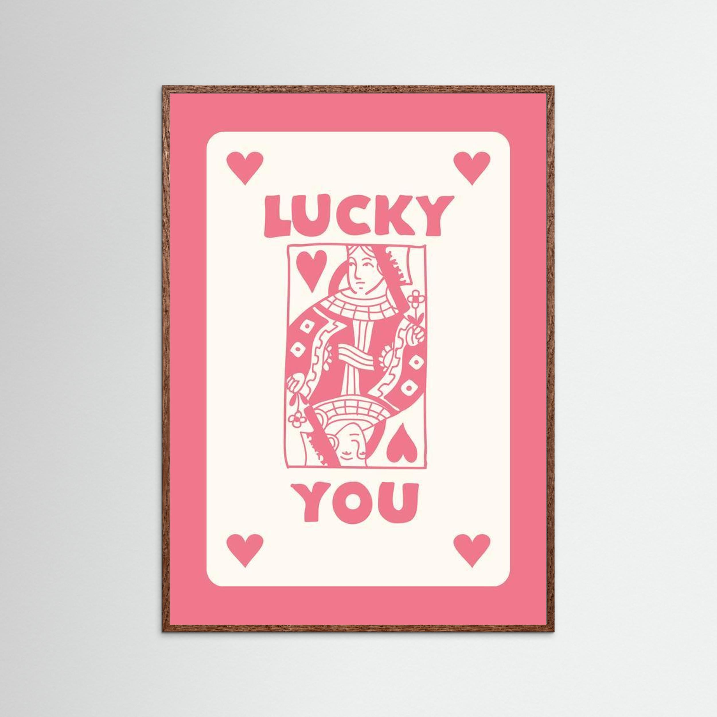 Lucky You” Hearts Playing Card 