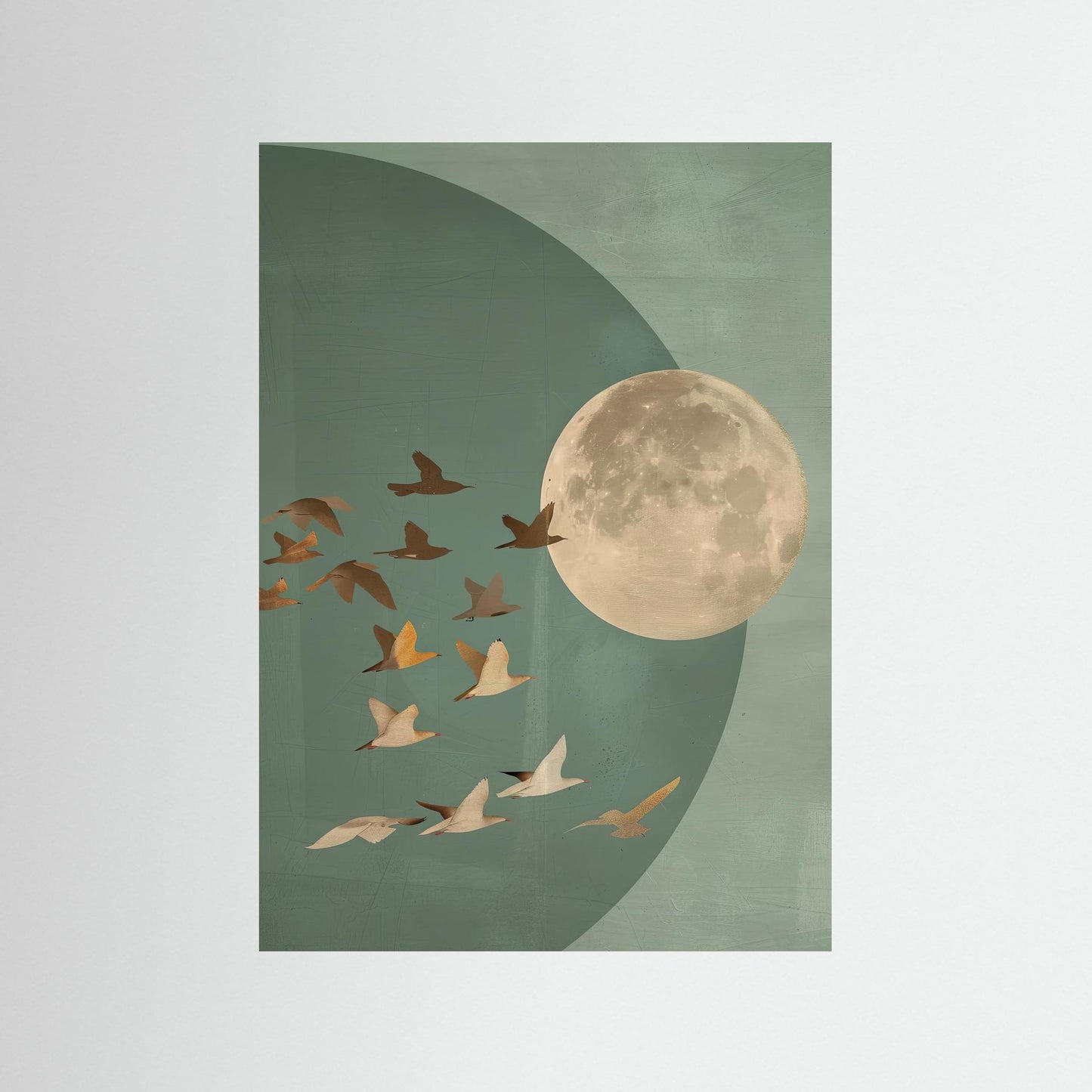 Minimal Moon & Birds