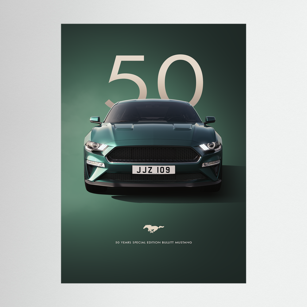 Fifty Years | Green Modern Muscle Car Print