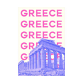 Athens Repeat | Pink Blue Greece Typography Poster