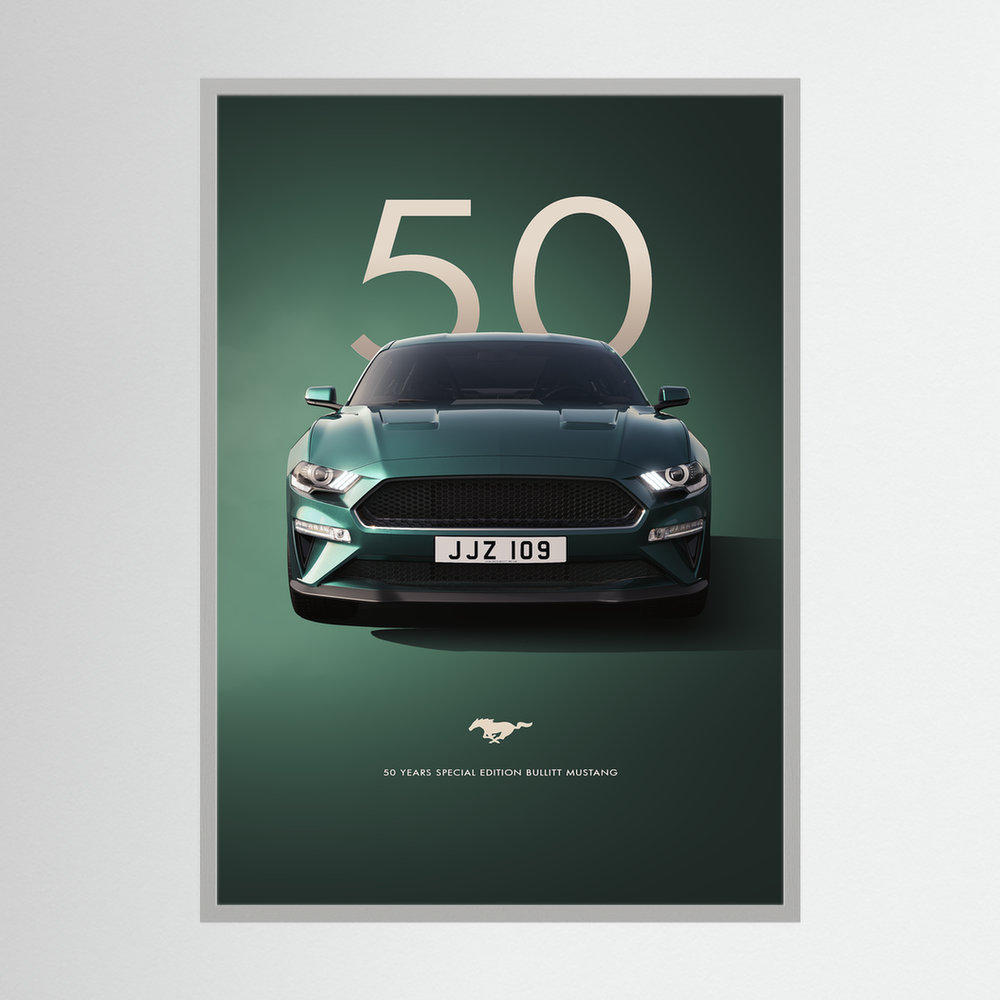 Fifty Years | Green Modern Muscle Car Print