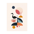 Quiet Heron – Mid-Century Bird Art Print