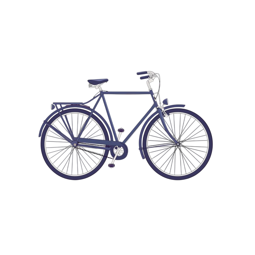 City Bicycle – Minimalist Navy Bike Print