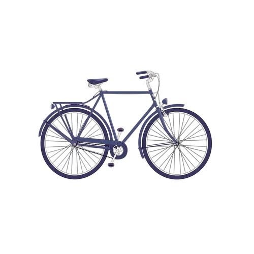 City Bicycle – Minimalist Navy Bike Print