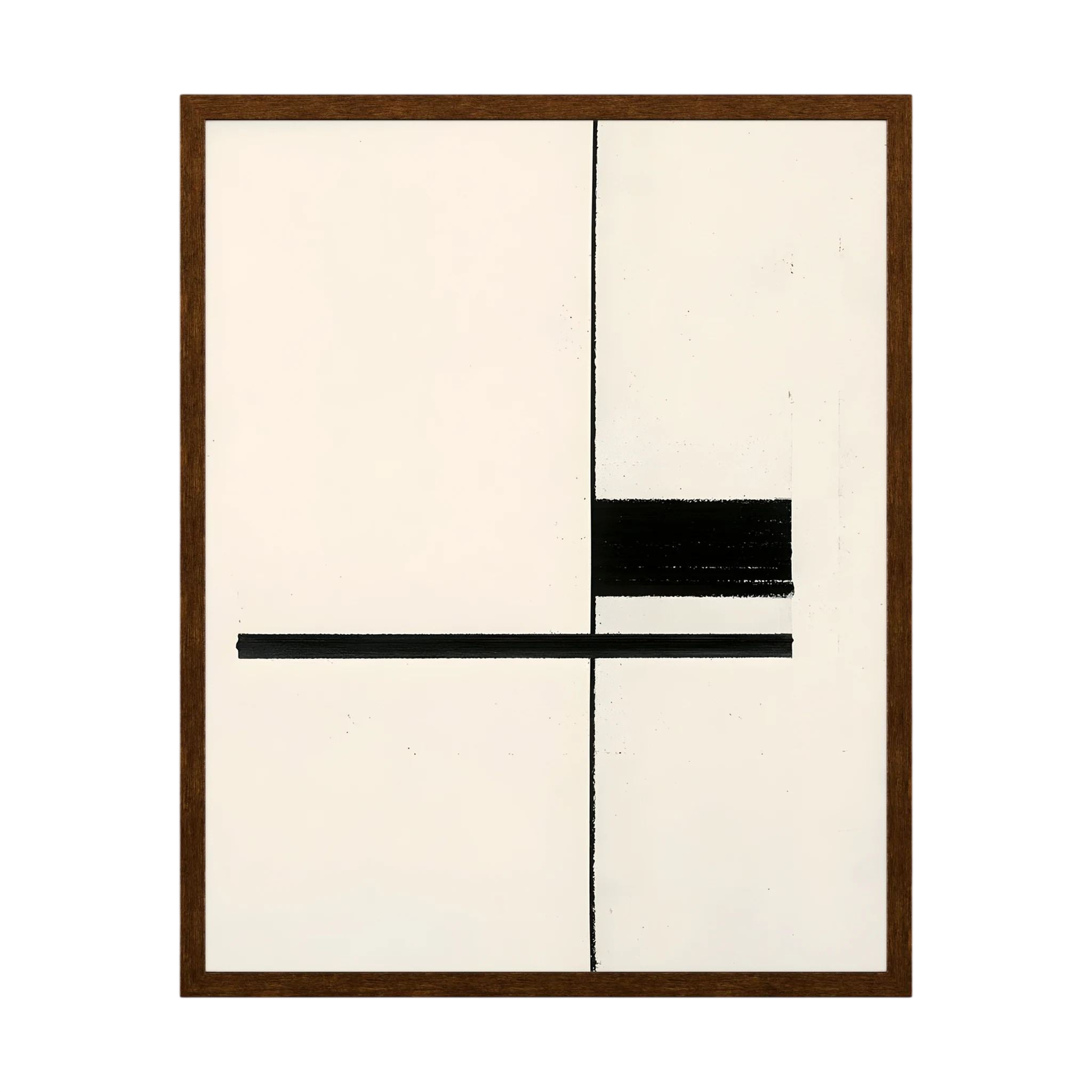 Minimal black lines and rectangular forms arranged on a warm cream background, shown in product view 2.