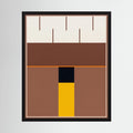 Brown and cream geometric planes centred by a black and golden-yellow vertical axis, shown in product view 4.