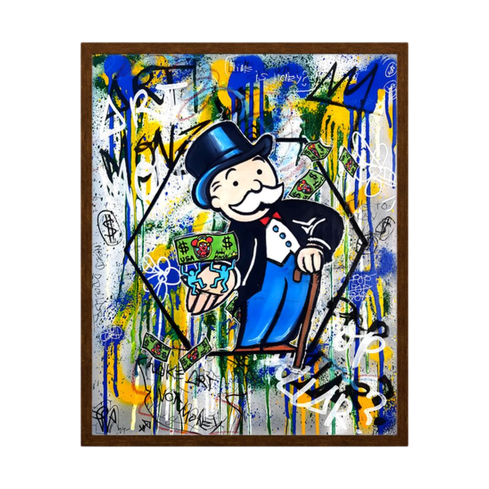 Money in Motion colourful money graffiti art print, product view 4.