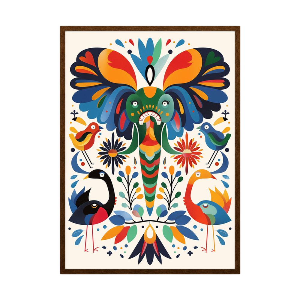Festival Elephant – Colourful Folk Art Animal Print
