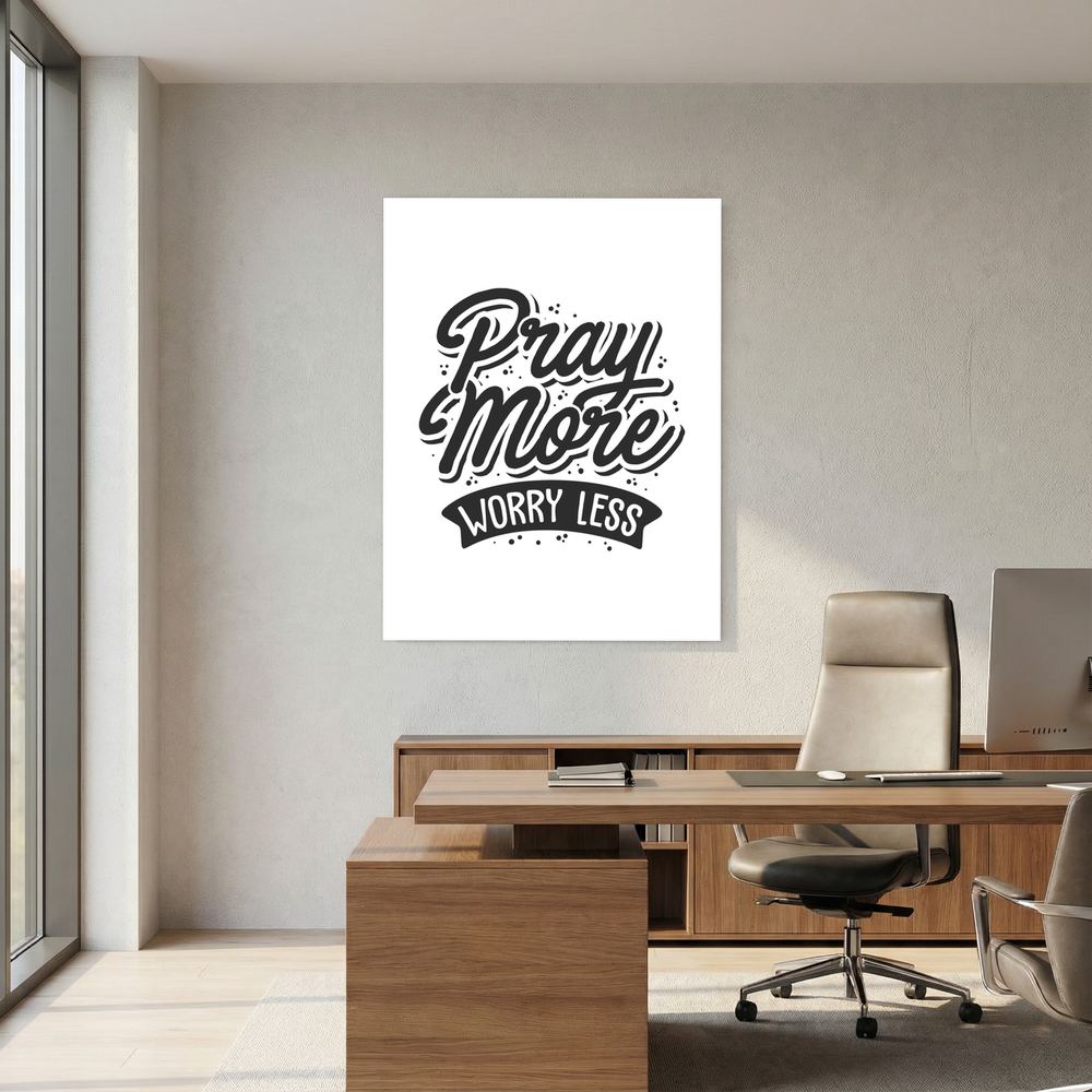 Quiet Faith black and white faith quote print, product view 5.