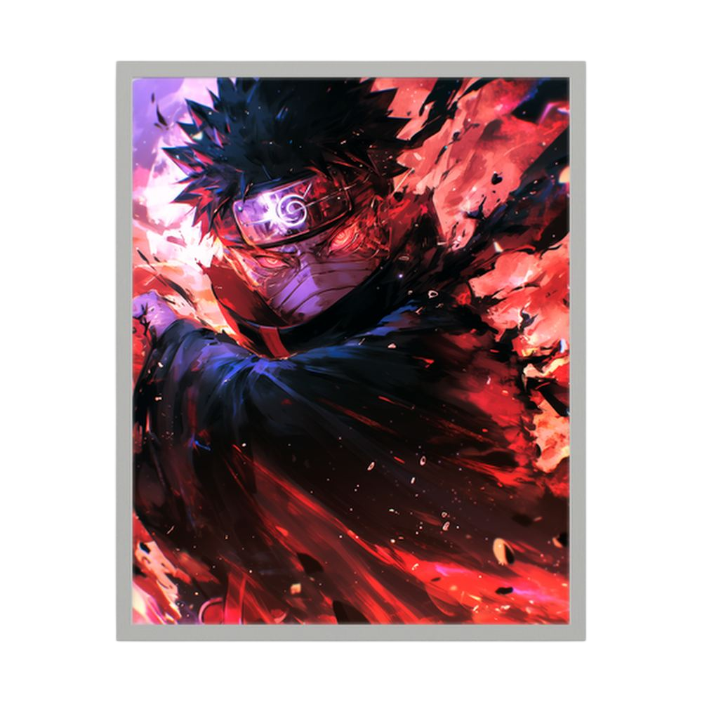 Shadow Surge red and purple anime warrior print, product view 4.