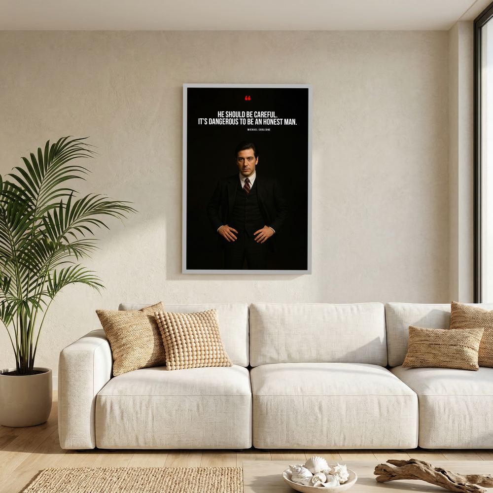 Honest Man dark cinematic quote portrait print, product view 8.