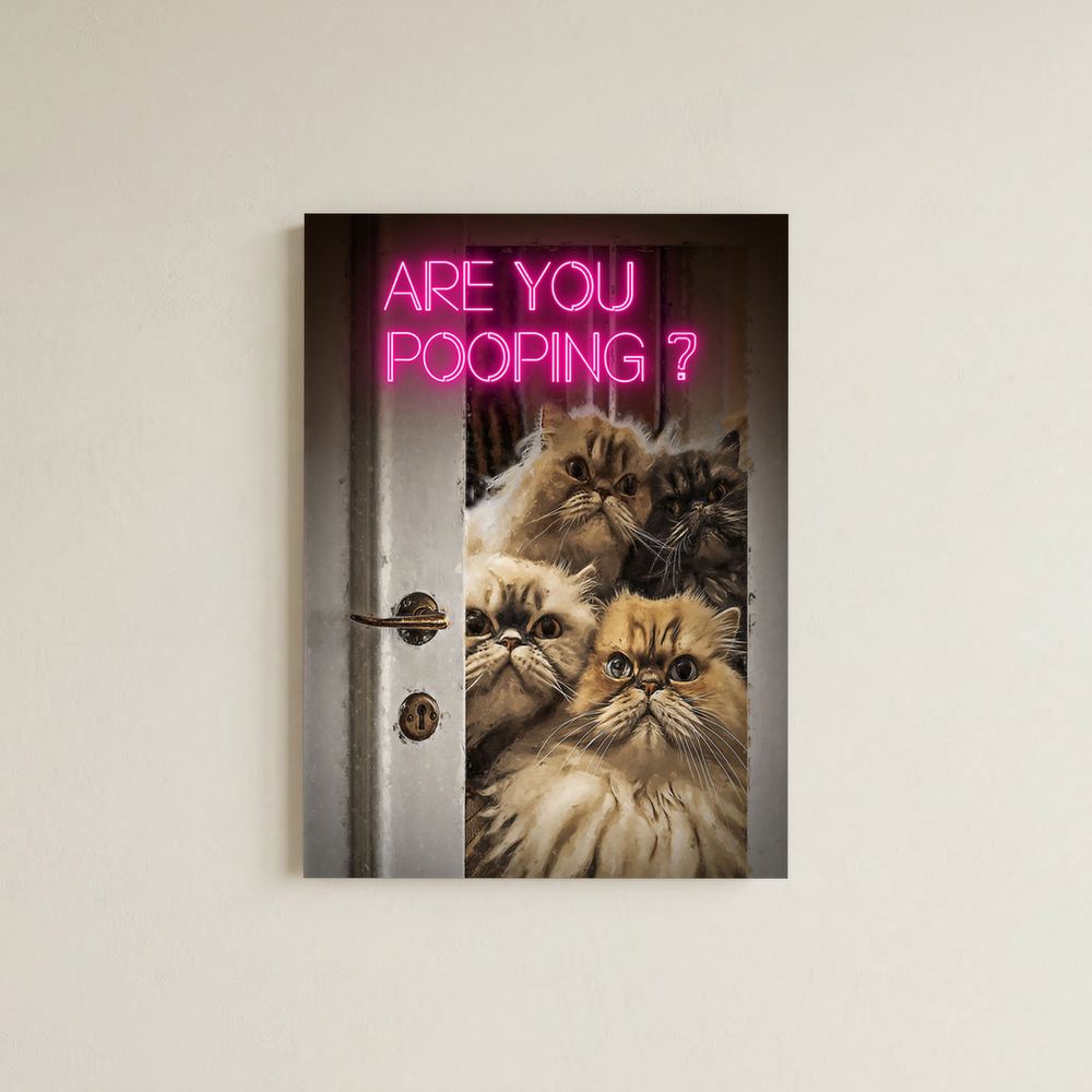 Curious Company funny cat bathroom wall print, product view 5.
