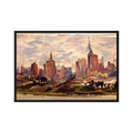 Warm watercolour New York skyline with the Empire State Building.